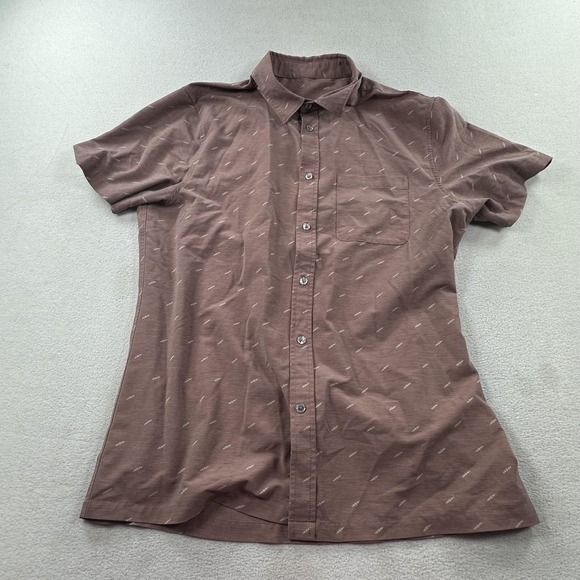 Vuori Other - Vuori Shirt Mens Large Brown BRIDGE Button Down Short Sleeve Shirt Pocket